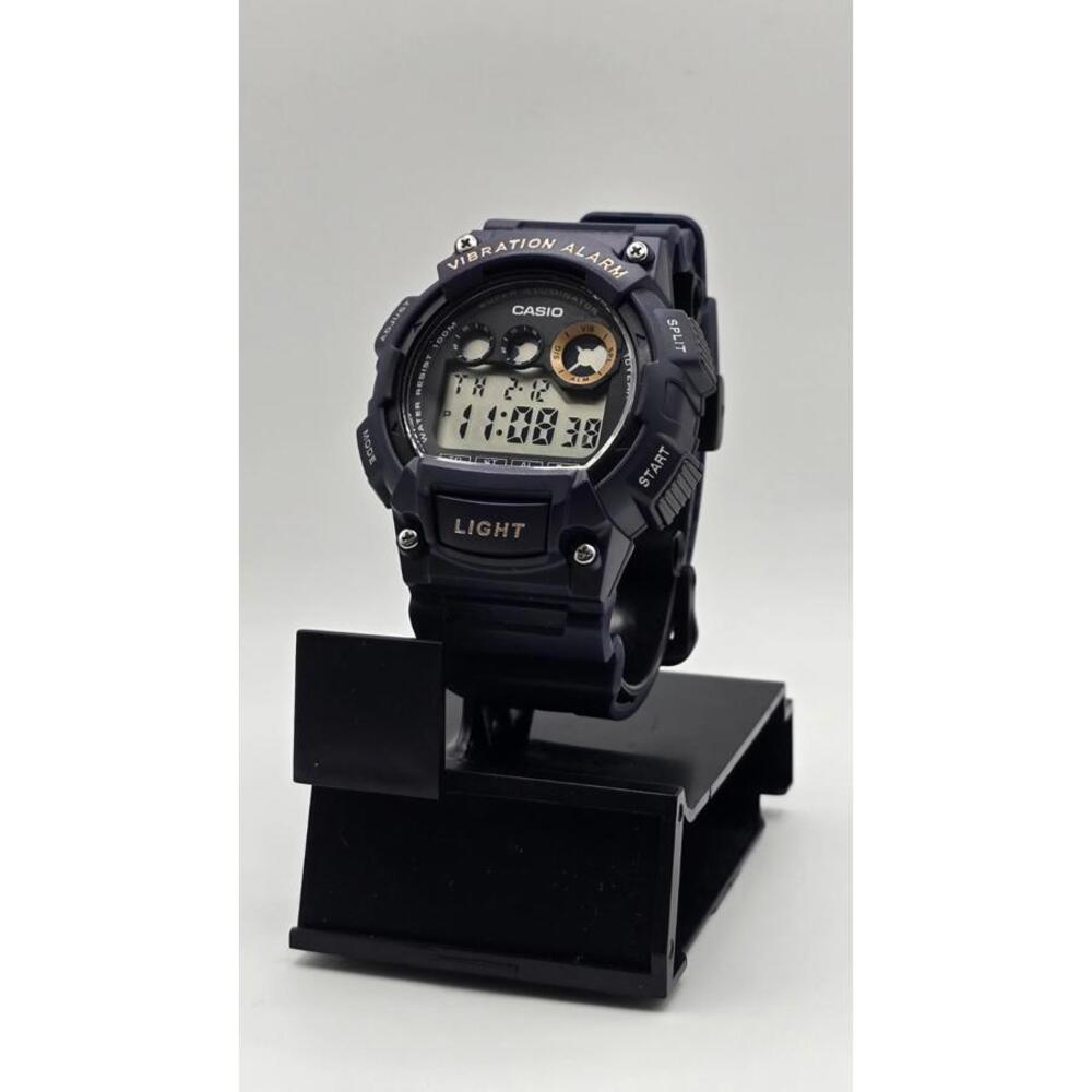 Casio Men's Watch Dual Time Blue and Bronze Digital Dial Resin Strap W735H-2AV